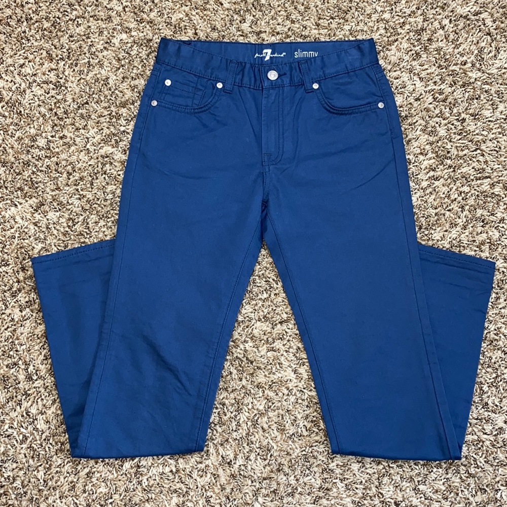 NWOT 7 For All Mankind Slimmy Blue Jeans 27 x 28 Straight Leg B30